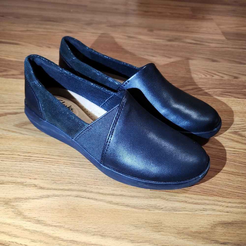 Clarks Womens Kayleigh Step Slip On Black Size 7.5 M New Without Tags Classic